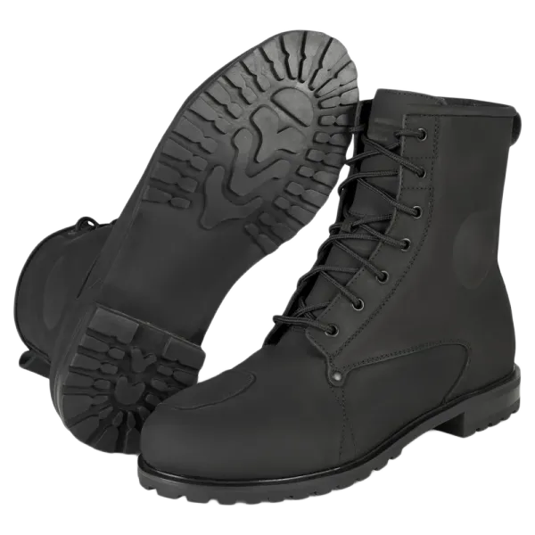 Lindstrands MC-st&oslash;vel Boot Urban Combat Black skinn, svart, bred modell