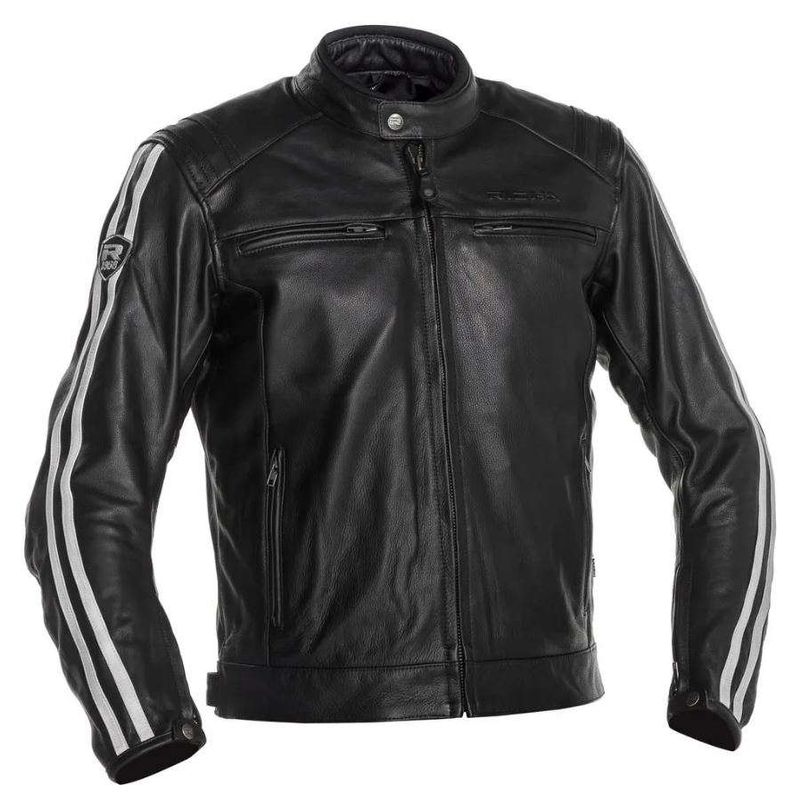 Richa Retro Racing Skinnjakke Svart med hvite striper