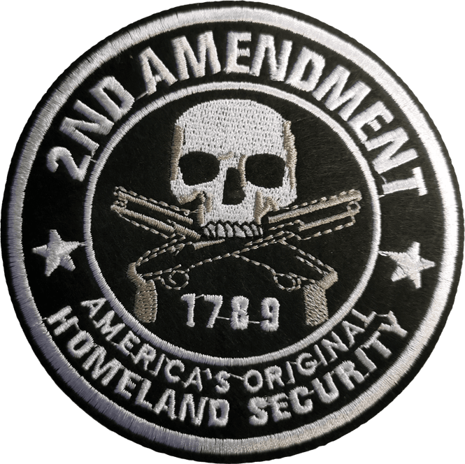 Hovedbilde Patch: 2ND Amendment (rund-L) svart/hvit jakkemerke