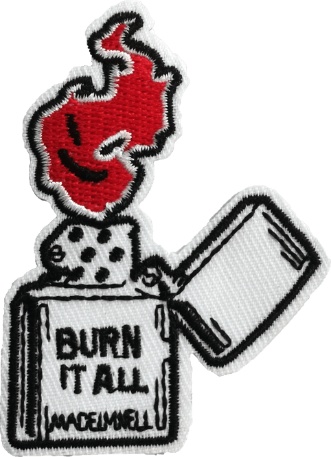 Hovedbilde Patch: Burn it All Lighter (rund S) multicolor jakkemerke