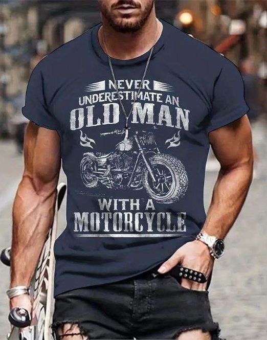 Hovedbilde Never underestimate a Biker T-skjorte, svart/beige