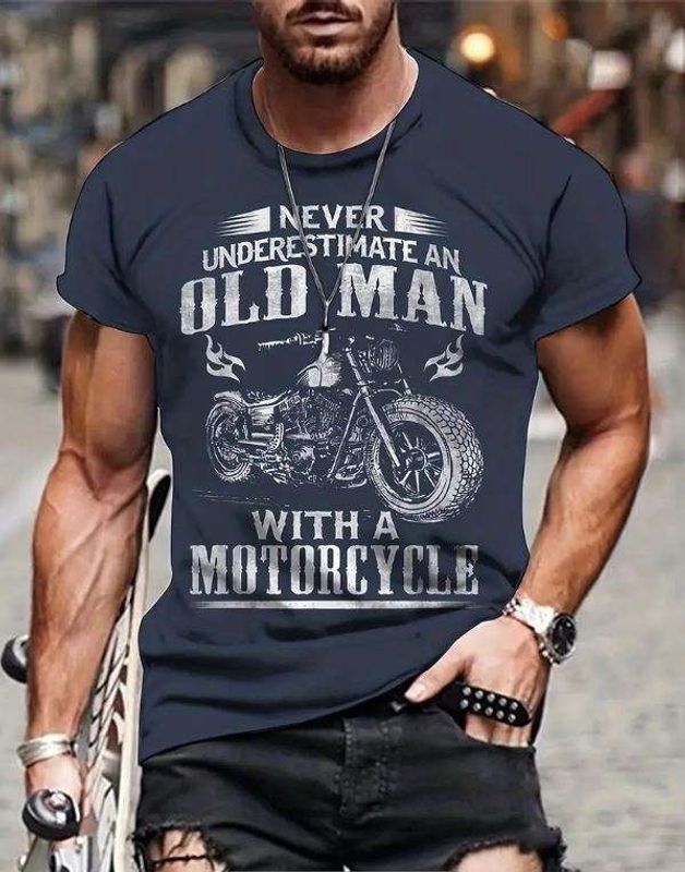 Never underestimate a Biker T-skjorte, svart/beige