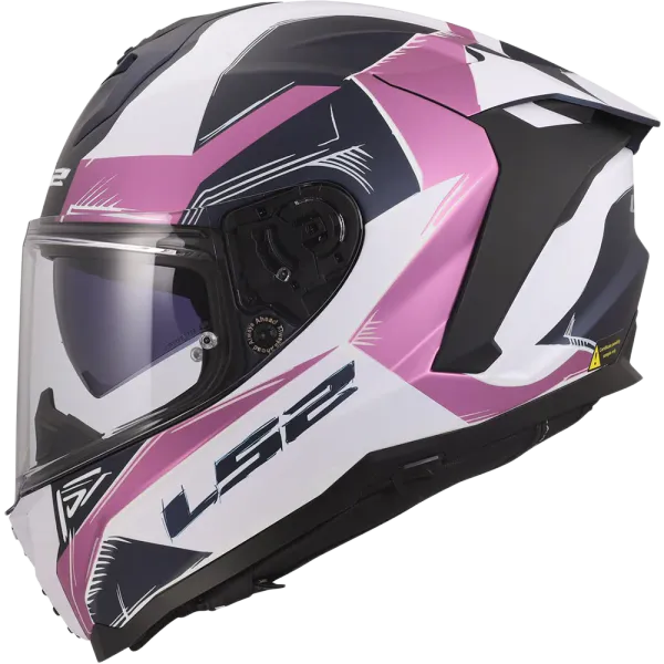 LS2 MC-Hjelm FF817 Challenger II Flaman Hvit/Rosa glassfiberhjelm med solbrille
