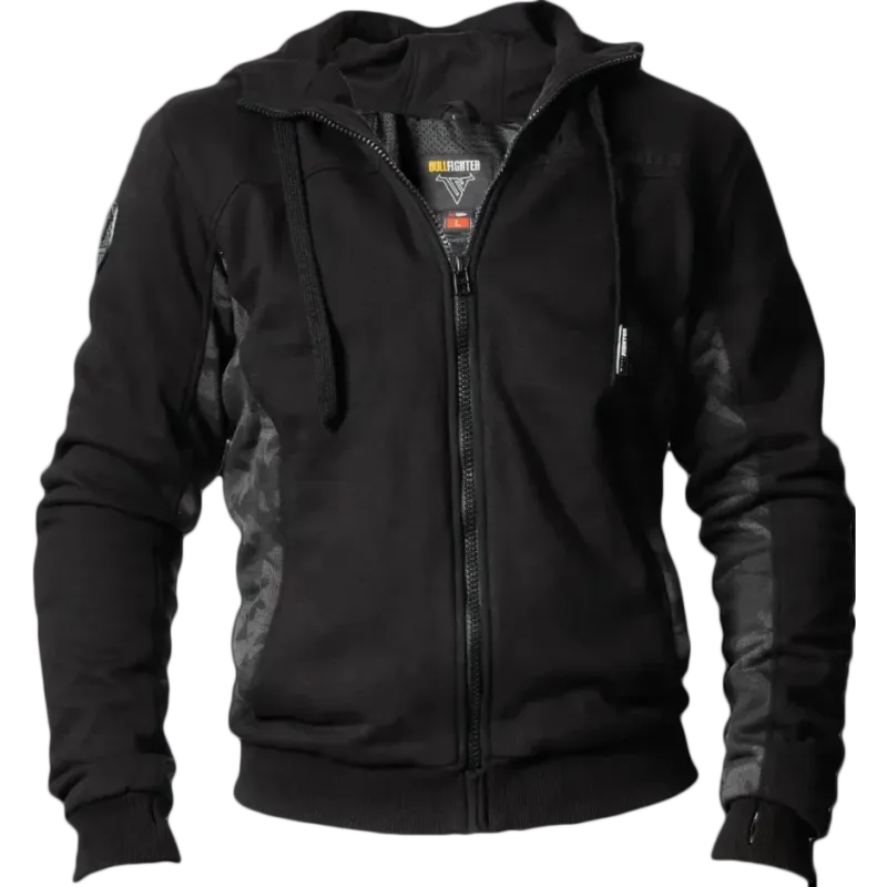 Bullfighter Atlas MC-Hoodie Svart/Camo med skli, skulder og albu -beskyttelse