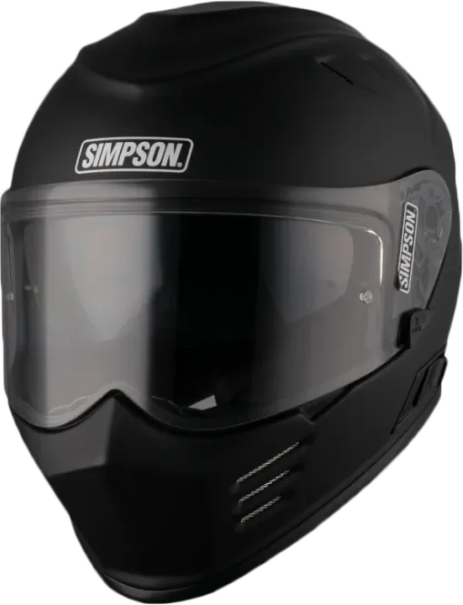 Hovedbilde Simpson MC-Hjelm Venom Matt Svart med solbrille