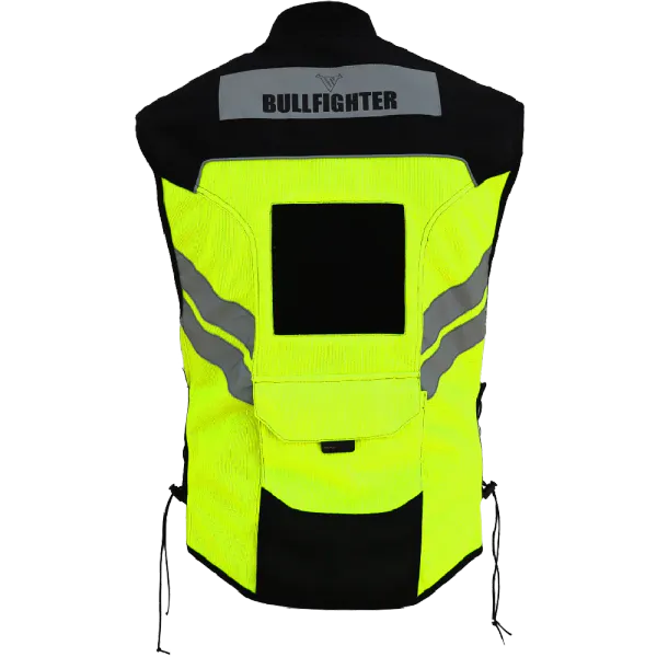 Bullfighter Gul MC-Vest m/Borrel&aring;s For Patch L eller Skole refleksvest