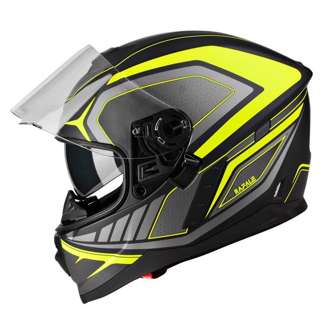 Hovedbilde Lazer RAFALE HEXA (matt Svart / Gul fluo) helhjelm med solbrille