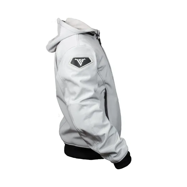 Bullfighter Ghost Softshell MC-Jakke Lys Gr&aring; med AA-skli, skulder og albu -beskyttelse 