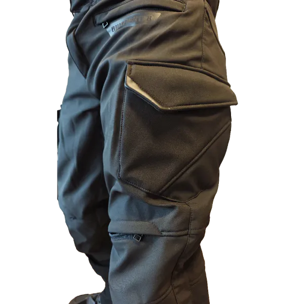 Bullfighter Ghost Softshell MC-Bukse Svart med AA-skli, hofte og kne -beskyttelse 