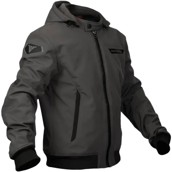 Bullfighter Ghost Softshell MC-Jakke m&oslash;rk Gr&aring; med AA-skli, skulder og albu -beskyttelse 