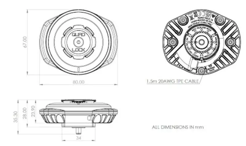 Quad Lock 12V-24V Trådlås lading - Wireless Charging Head