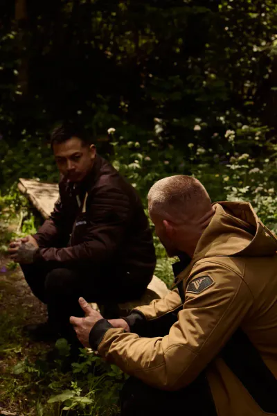 Bullfighter Ghost Softshell MC-Jakke Khaki Brun med AA-skli, skulder og albu -beskyttelse 