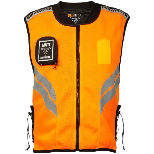Bullfighter Oransje MC-Vest m/Borrel&aring;s For Patch L eller Skole